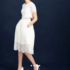 J. Crew White Lace Corp Women's Blouse